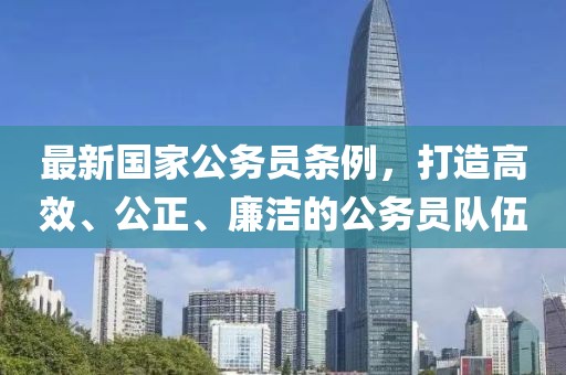 最新國家公務員條例，打造高效、公正、廉潔的公務員隊伍