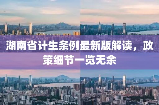 湖南省計生條例最新版解讀，政策細節(jié)一覽無余