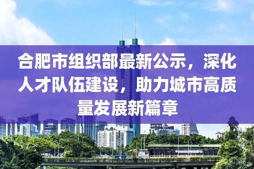 合肥市組織部最新公示，深化人才隊伍建設，助力城市高質量發(fā)展新篇章