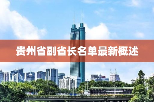 貴州省副省長名單最新概述