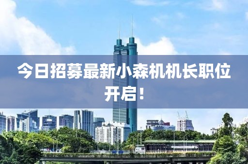 今日招募最新小森機機長職位開啟！