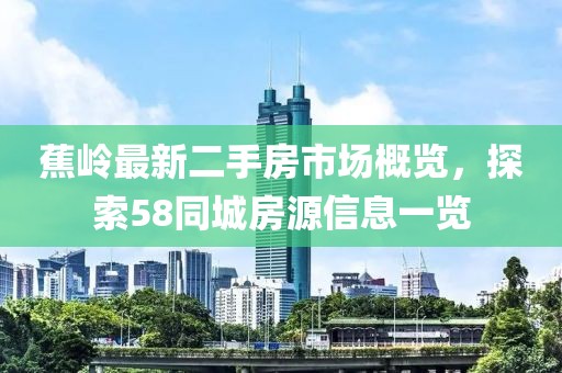 蕉嶺最新二手房市場概覽，探索58同城房源信息一覽