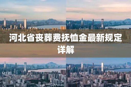 河北省喪葬費撫恤金最新規(guī)定詳解