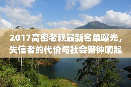 2017高密老賴最新名單曝光，失信者的代價與社會警鐘響起