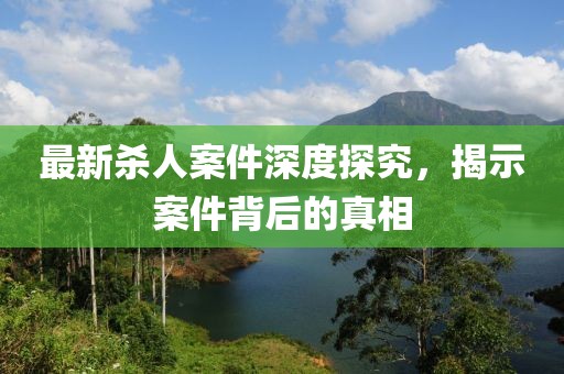 最新殺人案件深度探究，揭示案件背后的真相