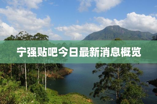 寧強(qiáng)貼吧今日最新消息概覽