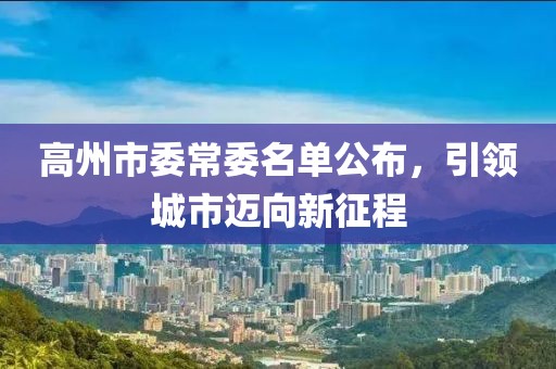 高州市委常委名單公布，引領城市邁向新征程